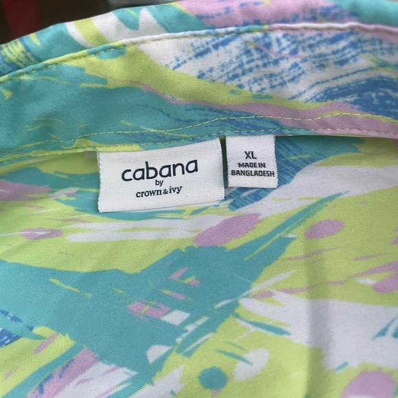 Cabana by crown & ivy Hawaiian button up sz xl - Picture 3 of 3